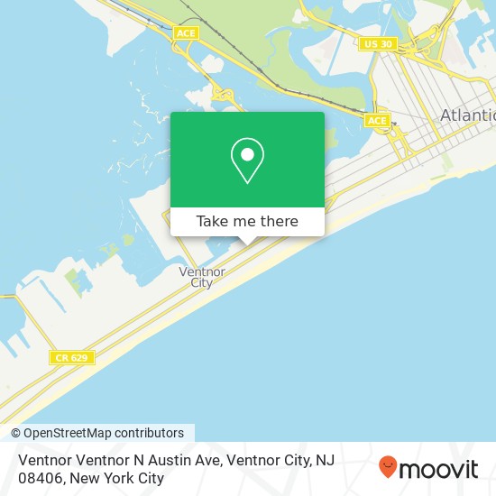 Mapa de Ventnor Ventnor N Austin Ave, Ventnor City, NJ 08406