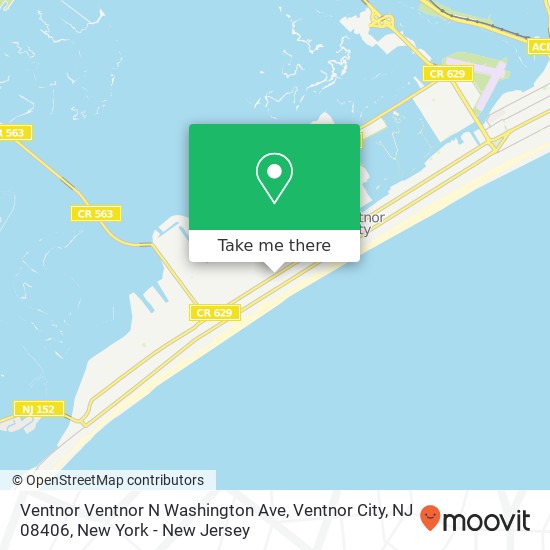 Mapa de Ventnor Ventnor N Washington Ave, Ventnor City, NJ 08406