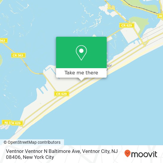 Mapa de Ventnor Ventnor N Baltimore Ave, Ventnor City, NJ 08406