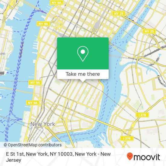 E St 1st, New York, NY 10003 map