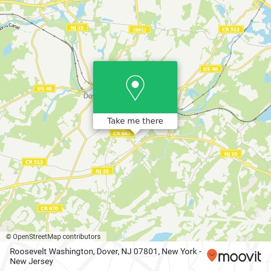 Mapa de Roosevelt Washington, Dover, NJ 07801