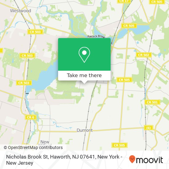 Mapa de Nicholas Brook St, Haworth, NJ 07641