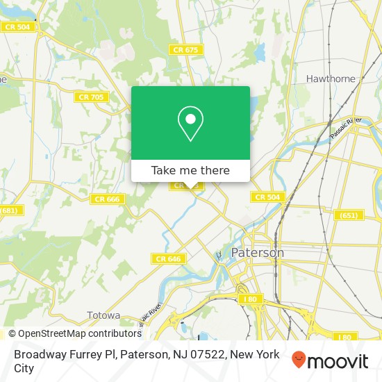 Mapa de Broadway Furrey Pl, Paterson, NJ 07522