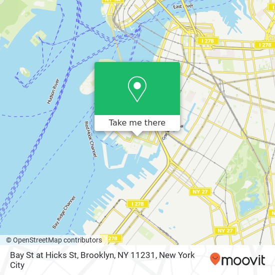 Mapa de Bay St at Hicks St, Brooklyn, NY 11231