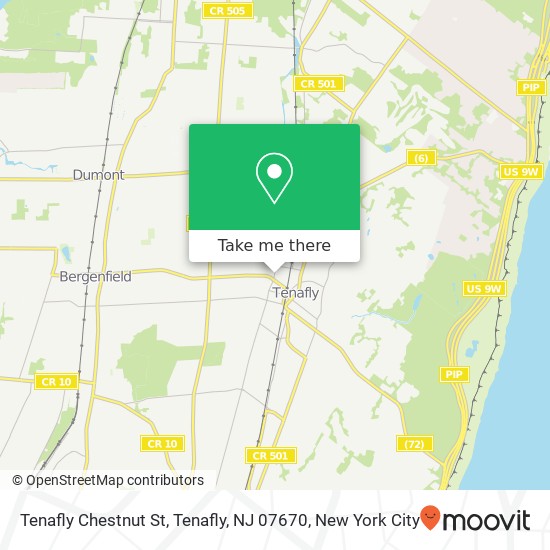 Mapa de Tenafly Chestnut St, Tenafly, NJ 07670