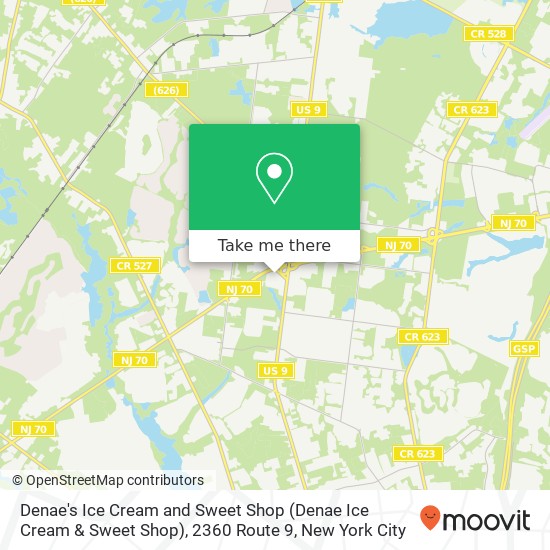 Mapa de Denae's Ice Cream and Sweet Shop (Denae Ice Cream & Sweet Shop), 2360 Route 9