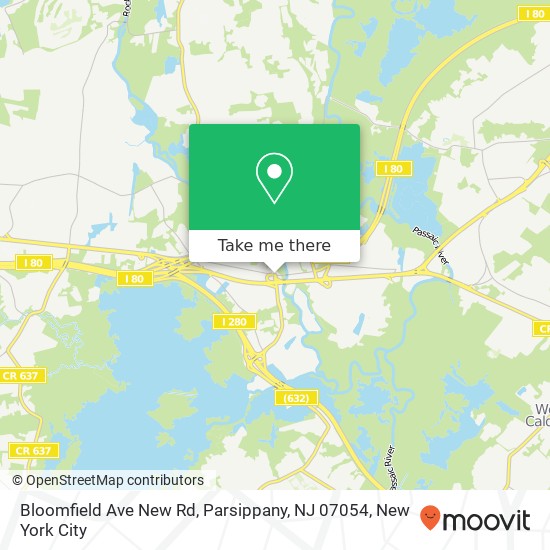Mapa de Bloomfield Ave New Rd, Parsippany, NJ 07054