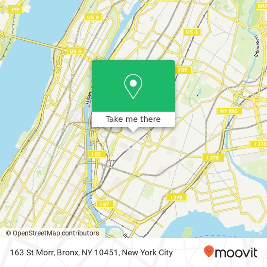 Mapa de 163 St Morr, Bronx, NY 10451