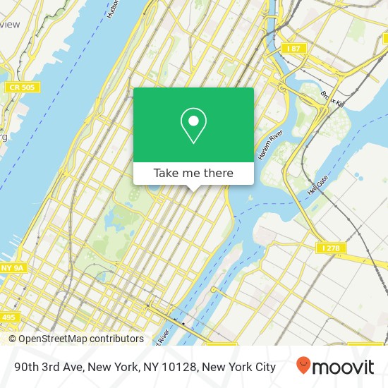 Mapa de 90th 3rd Ave, New York, NY 10128