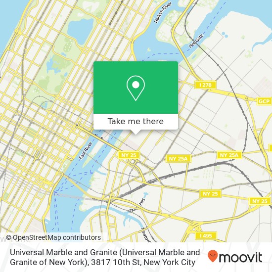 Mapa de Universal Marble and Granite (Universal Marble and Granite of New York), 3817 10th St