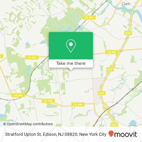 Mapa de Stratford Upton St, Edison, NJ 08820