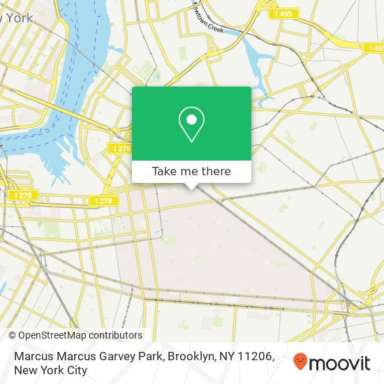 Mapa de Marcus Marcus Garvey Park, Brooklyn, NY 11206