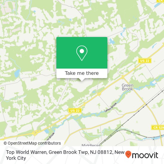 Mapa de Top World Warren, Green Brook Twp, NJ 08812