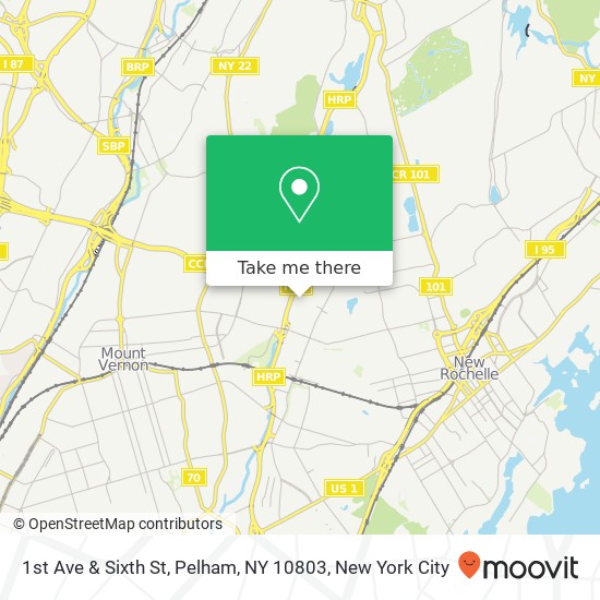 1st Ave & Sixth St, Pelham, NY 10803 map
