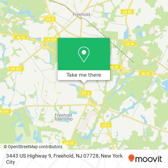 3443 US Highway 9, Freehold, NJ 07728 map