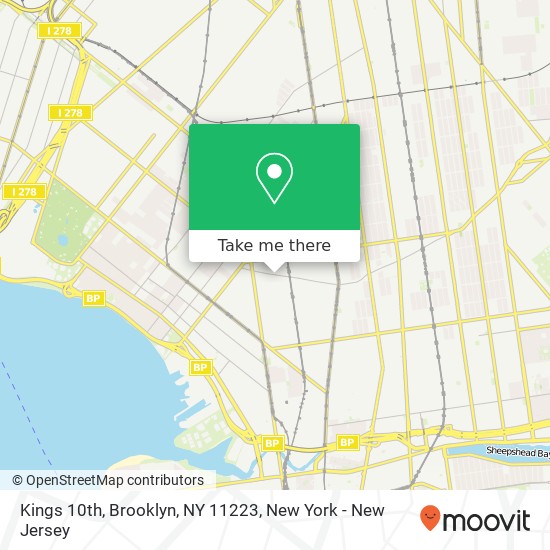 Mapa de Kings 10th, Brooklyn, NY 11223