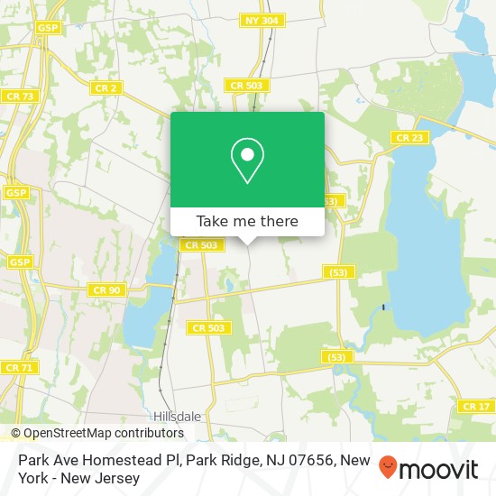 Mapa de Park Ave Homestead Pl, Park Ridge, NJ 07656