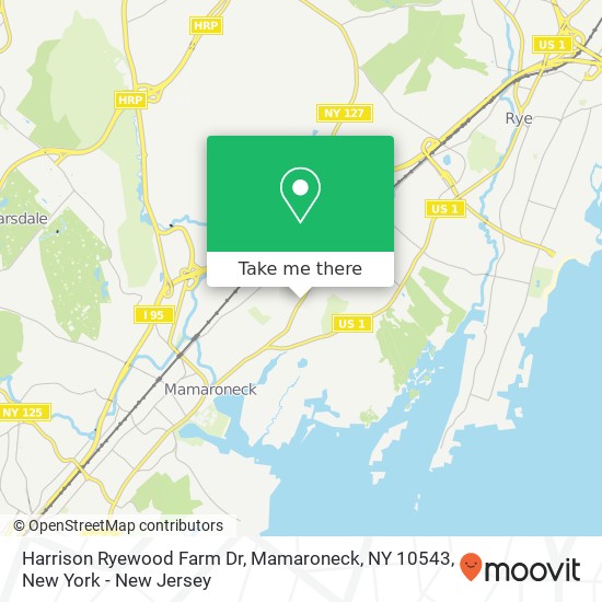 Mapa de Harrison Ryewood Farm Dr, Mamaroneck, NY 10543