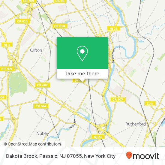 Mapa de Dakota Brook, Passaic, NJ 07055