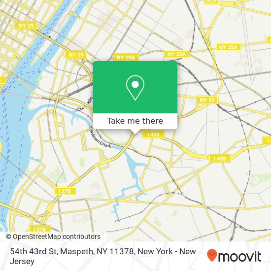 Mapa de 54th 43rd St, Maspeth, NY 11378
