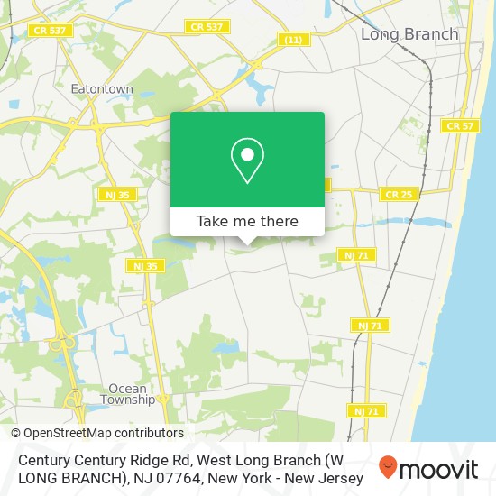 Mapa de Century Century Ridge Rd, West Long Branch (W LONG BRANCH), NJ 07764