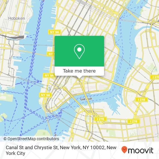 Canal St and Chrystie St, New York, NY 10002 map