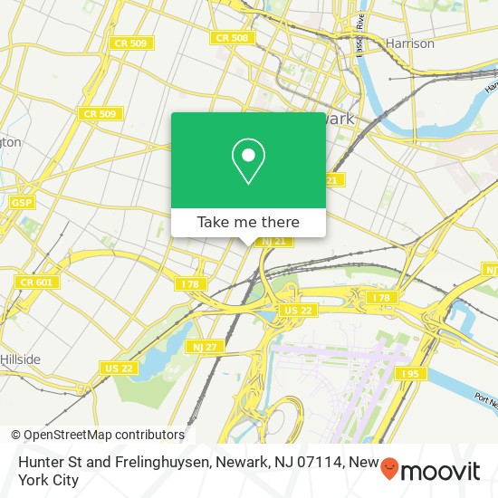 Hunter St and Frelinghuysen, Newark, NJ 07114 map