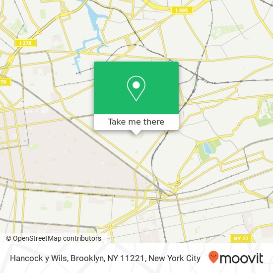 Mapa de Hancock y Wils, Brooklyn, NY 11221