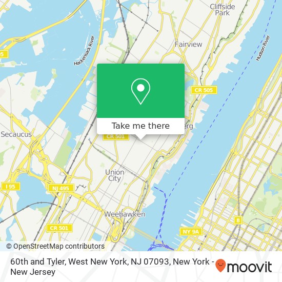 Mapa de 60th and Tyler, West New York, NJ 07093