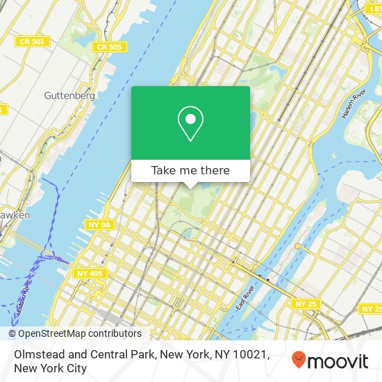 Olmstead and Central Park, New York, NY 10021 map