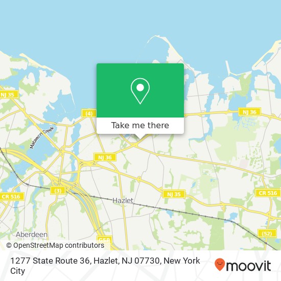 Mapa de 1277 State Route 36, Hazlet, NJ 07730