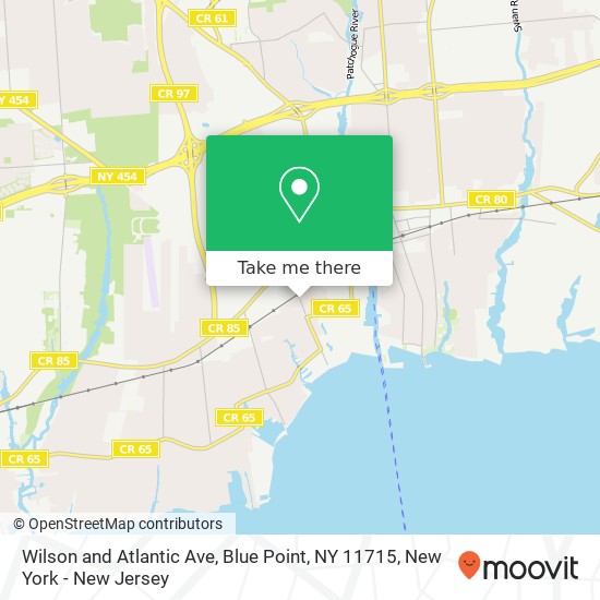 Mapa de Wilson and Atlantic Ave, Blue Point, NY 11715