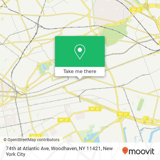 74th at Atlantic Ave, Woodhaven, NY 11421 map