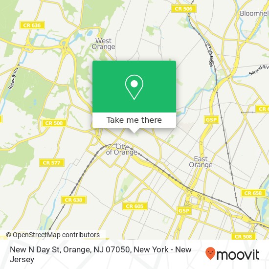 New N Day St, Orange, NJ 07050 map