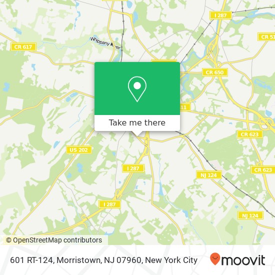 Mapa de 601 RT-124, Morristown, NJ 07960