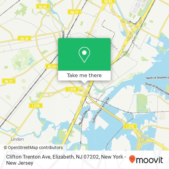 Mapa de Clifton Trenton Ave, Elizabeth, NJ 07202