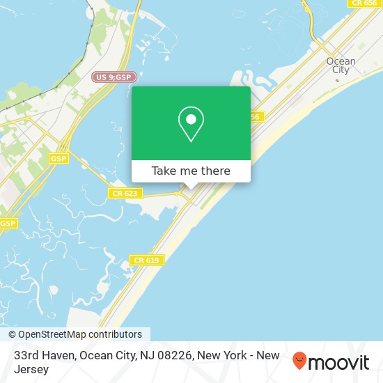 Mapa de 33rd Haven, Ocean City, NJ 08226