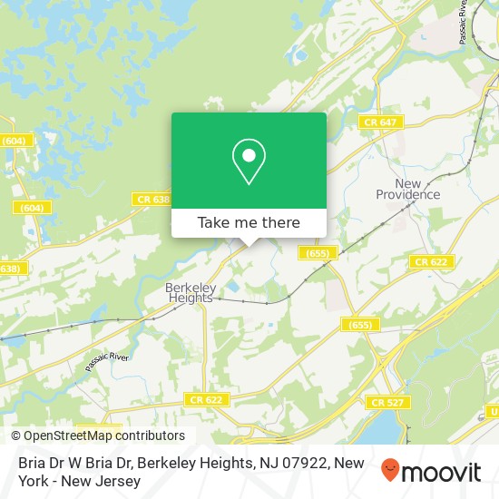 Mapa de Bria Dr W Bria Dr, Berkeley Heights, NJ 07922