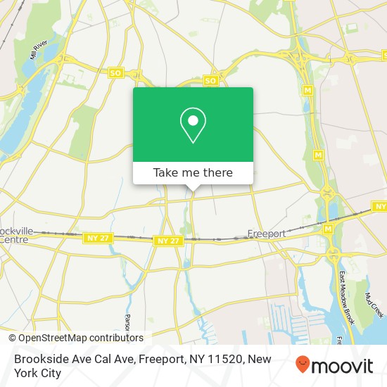 Mapa de Brookside Ave Cal Ave, Freeport, NY 11520