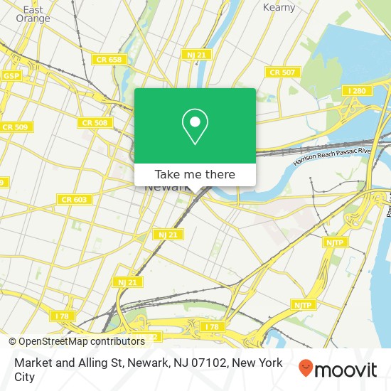 Mapa de Market and Alling St, Newark, NJ 07102