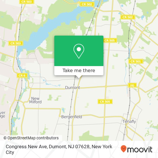 Mapa de Congress New Ave, Dumont, NJ 07628