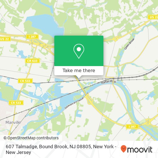 Mapa de 607 Talmadge, Bound Brook, NJ 08805