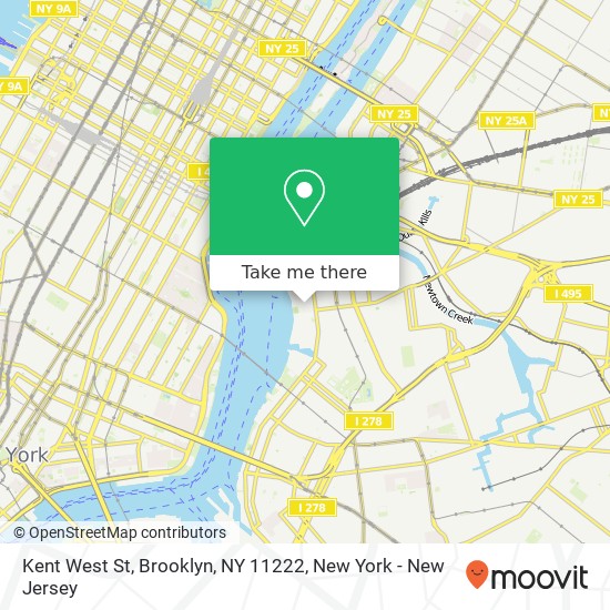 Kent West St, Brooklyn, NY 11222 map
