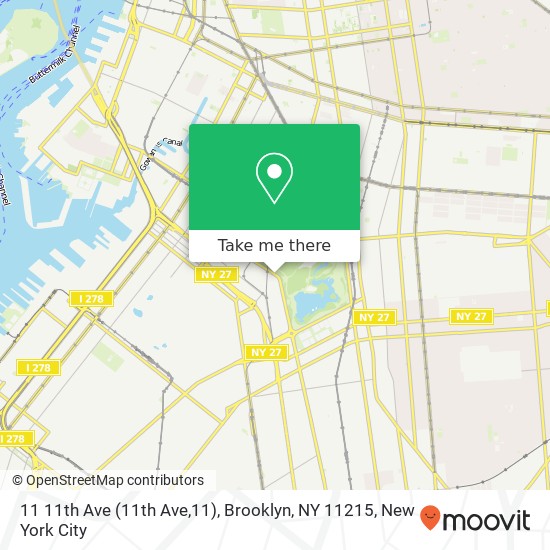 Mapa de 11 11th Ave (11th Ave,11), Brooklyn, NY 11215