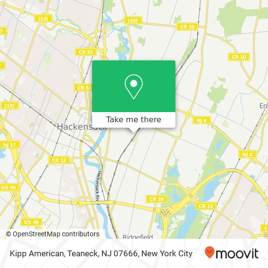 Mapa de Kipp American, Teaneck, NJ 07666