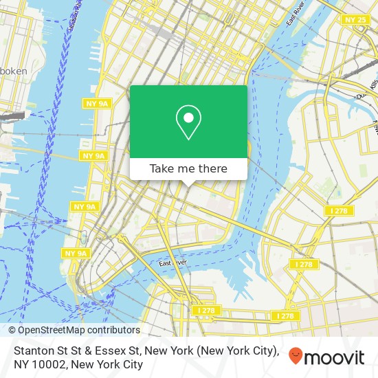 Stanton St St & Essex St, New York (New York City), NY 10002 map