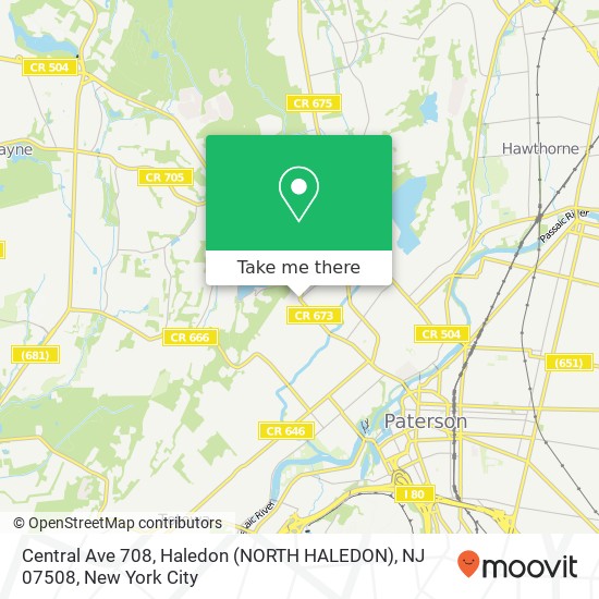 Central Ave 708, Haledon (NORTH HALEDON), NJ 07508 map
