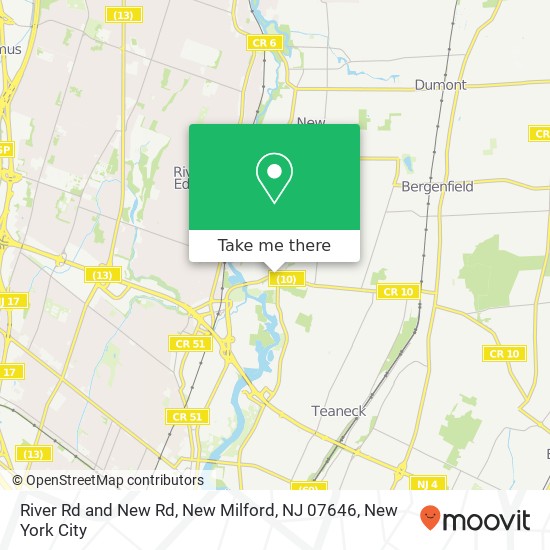 River Rd and New Rd, New Milford, NJ 07646 map
