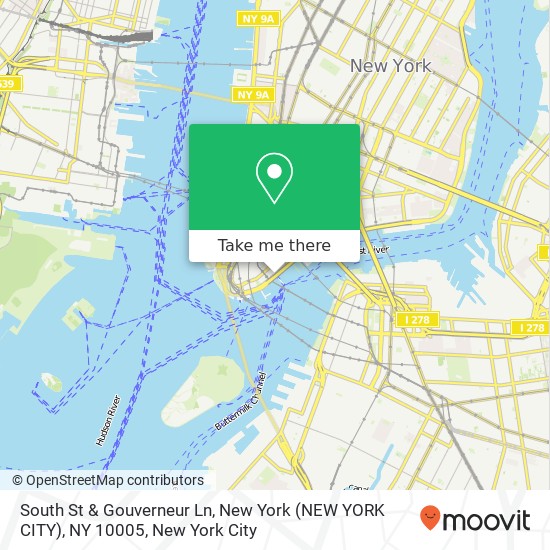 Mapa de South St & Gouverneur Ln, New York (NEW YORK CITY), NY 10005