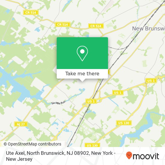 Mapa de Ute Axel, North Brunswick, NJ 08902